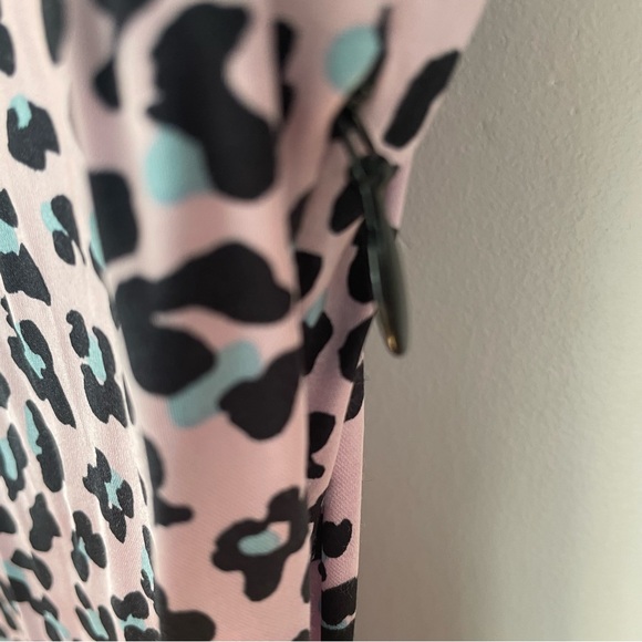 NWOT MAJE Draped leopard-print dress in S light pink - Picture 12 of 15